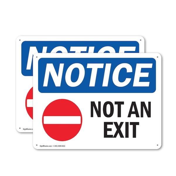 Signmission Exit Sign, Plastic, 14 in W, 10 in H, Not An Exit OS-2PACK-NS-P-1014-L-15164 - main